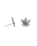 Weed Leaf Stud Earrings