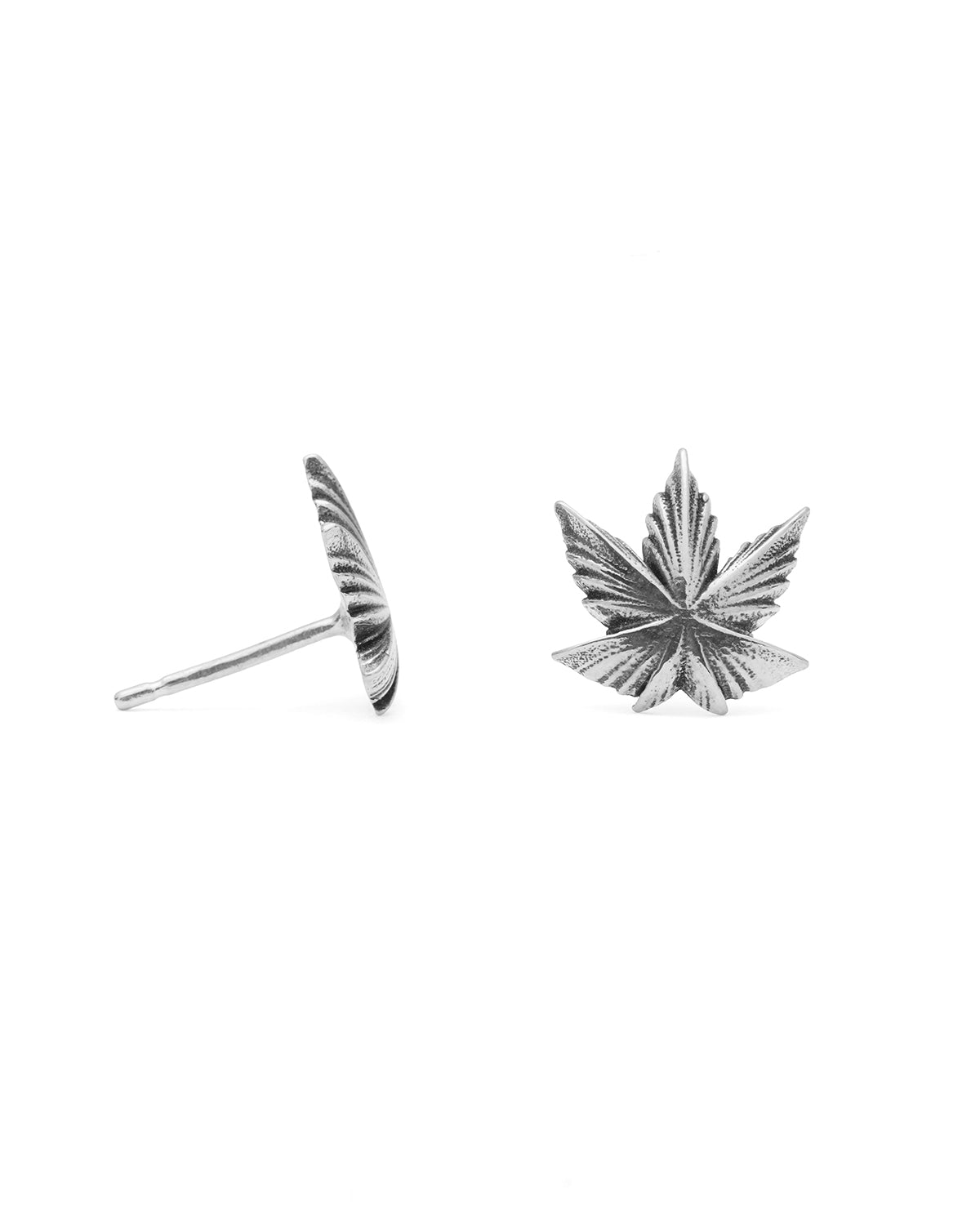 Weed Leaf Stud Earrings